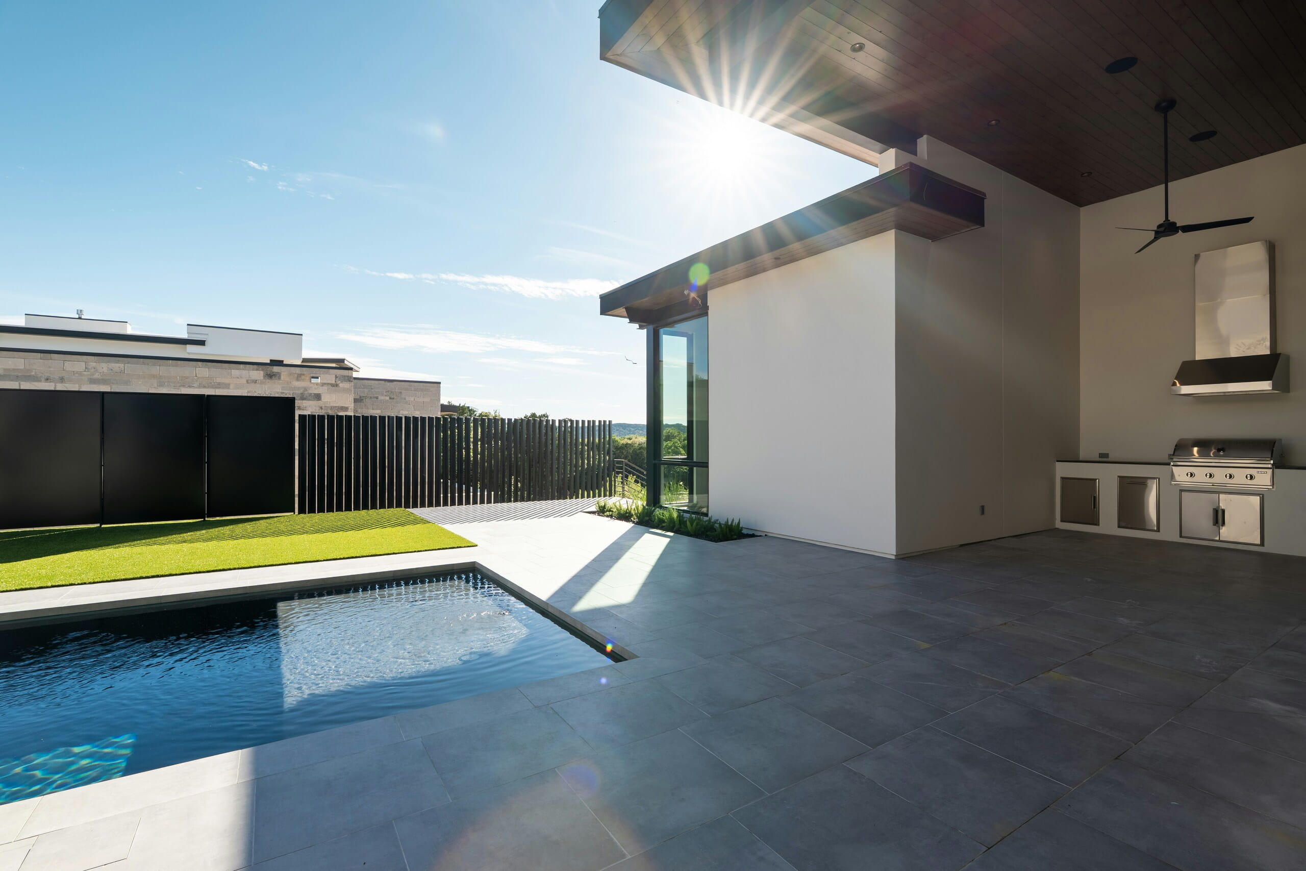 Tiled alfresco and patio area at a Perth home